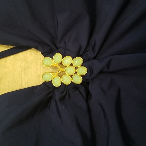 💕TRINA TURK Bijou Solids V-Plunge Plus One Piece Swimsuit Ultra Marine Blue 20W - Picture 12 of 15